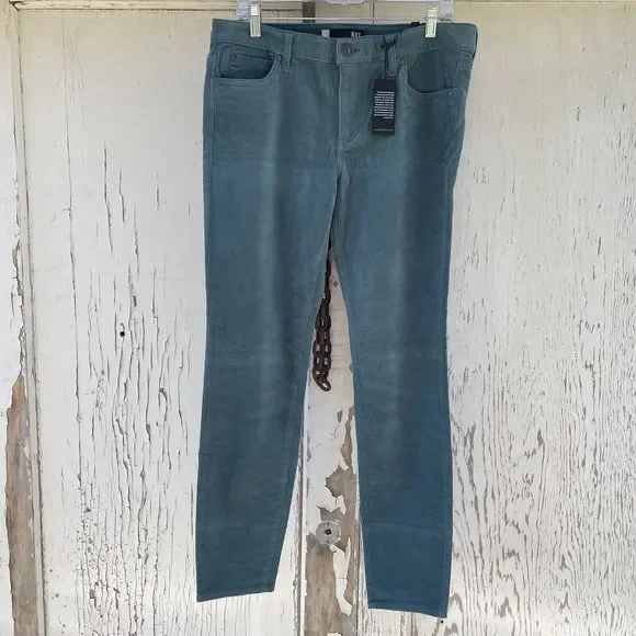 Kut From The Kloth Corduroy Pants Women's Size 12 Diana Skinny Teal Blue New - Picture 10 of 15